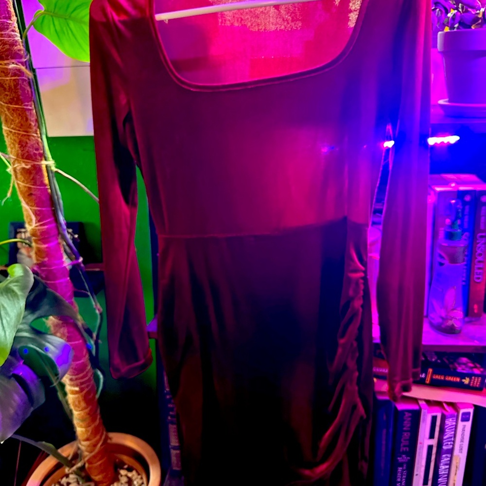 Red Velvet long sleeved dress